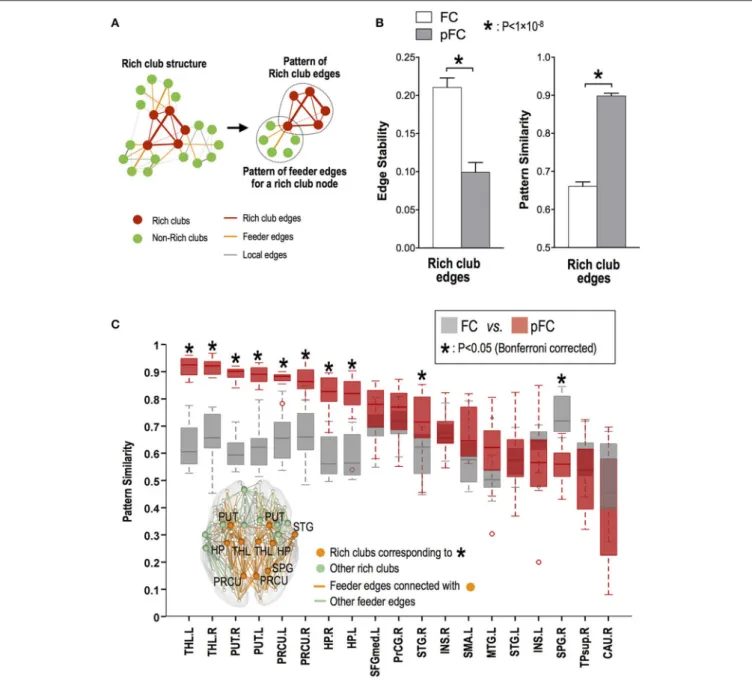 FIGURE 6 | Stability of multivariate edge involvement patterns for rich club and feeder edges