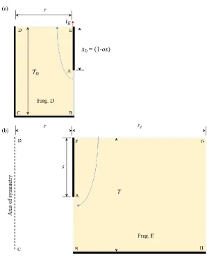 Fig. 4.8 Numerical model geometry used for axisymmetric fragments: 