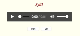Figure 3: An exercise to practice syllable differentiation
