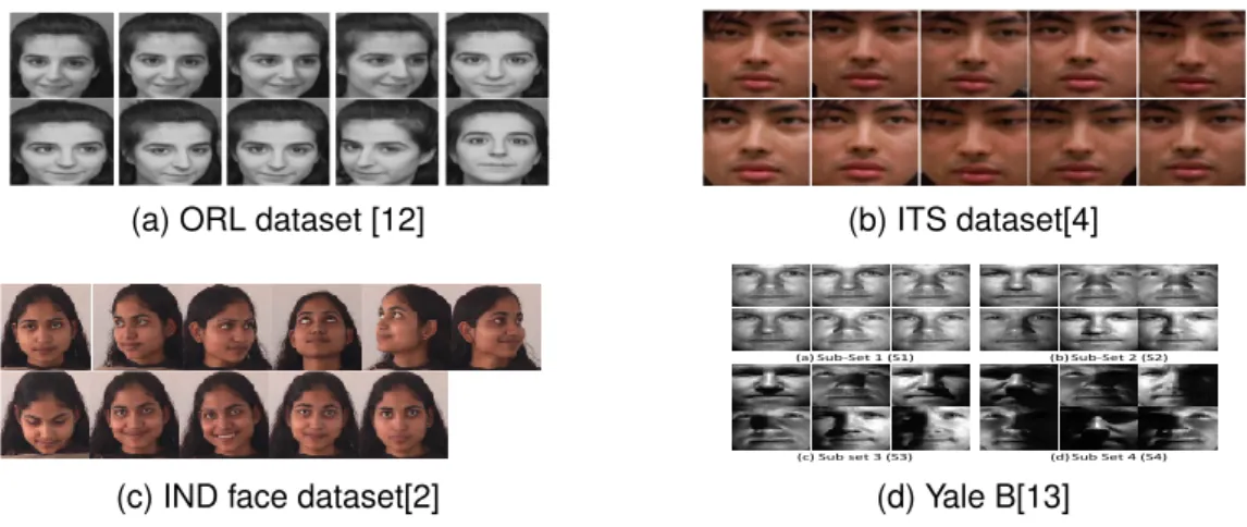 Figure 6. The example of face variations of tested datasets.