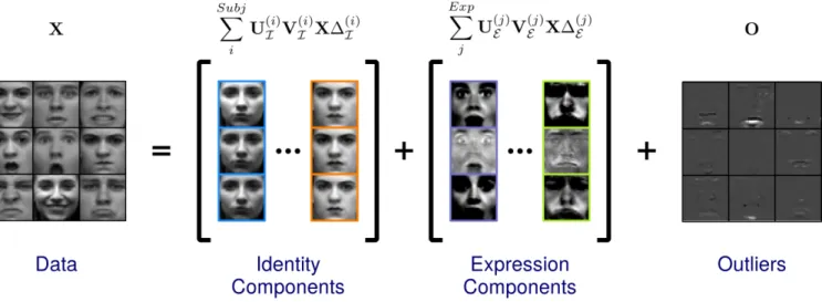 Fig. 1. The proposed Discriminant Incoherent Component Analysis (DICA), as applied to the multi-label setting of joint face and expression recognition.