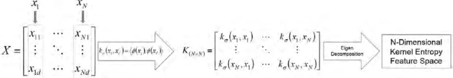 Figure 1. Flow diagram of reaching Kernel Entropy Feature Space