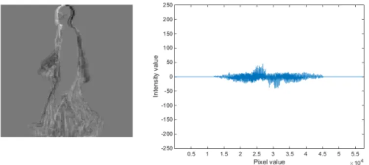 Fig. 4.  Probe SEGI representation and the corresponding intensity values  obtained with respect to a genuine user