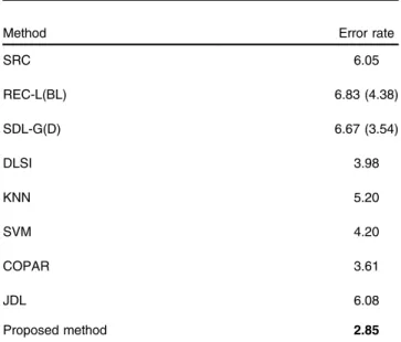 Table 6 Handwritten digit error rates (%) of competing methods on the USPS dataset.
