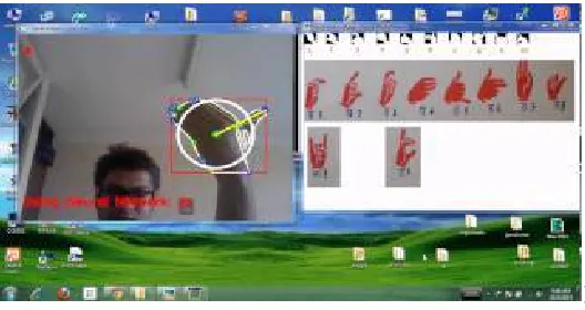 Figure 4. demonstrate the detection of hand via web cam and the operation of mouse functionality through gesture movement