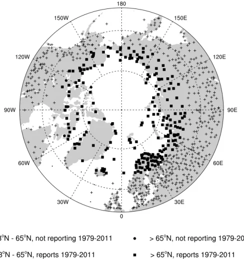 Figure 3.3: The locations of all meteorological stations in the CRUTEM4 databank.