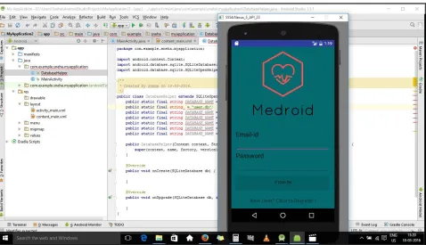 Fig 1. Screenshot depicting the emulation of the application   