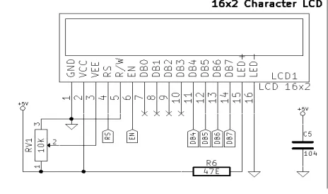 Figure 5: LCD16x2 Circuit Diagram   