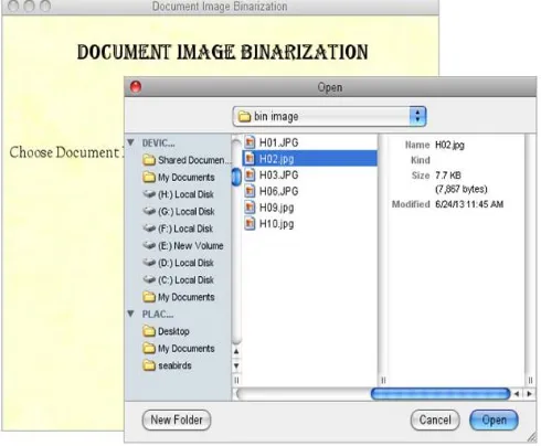 Fig. 3: Browse Input Image Window 