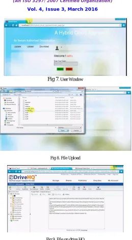 Fig 7. User Window  