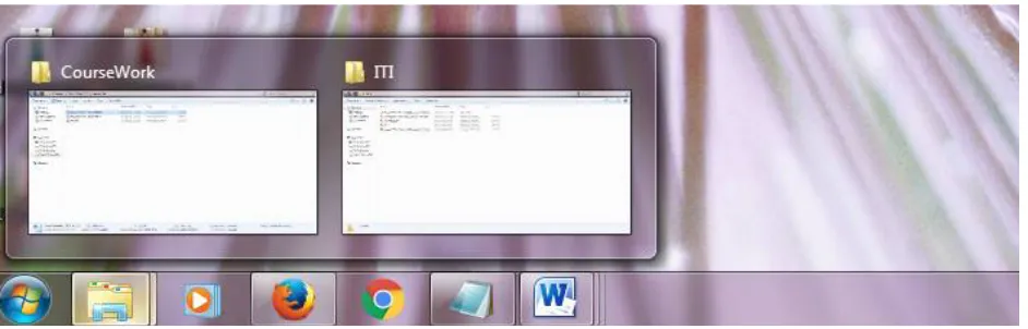 Fig 4: Vista Taskbar open multiple Windows. 