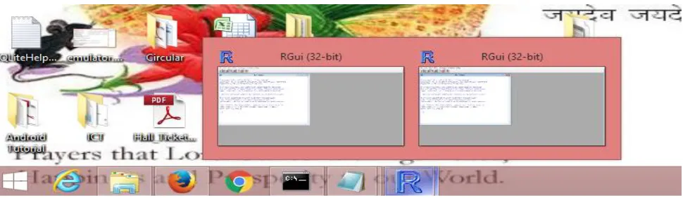 Fig 6 : Windows 8.1 Taskbar open with group windows  
