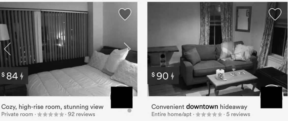 Figure 4: Sample search result on Airbnb