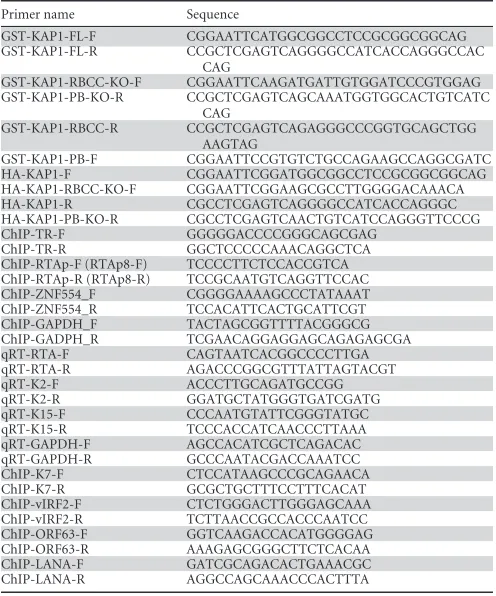 TABLE 1 Primers for PCR ampliﬁcation and analysis