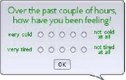 Figure 3.2: Example of the Feelings Query pop-up window.