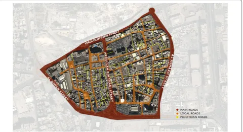 Fig. 5 Road network and hierarchy in the Al Asmakh district Source: Authors
