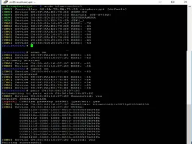 Figure 6. Pairing Process of Device with Raspberry Pi Bluetooth 