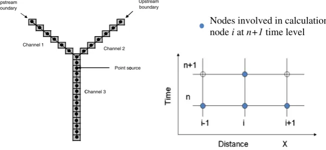 Fig. 2 Solution scheme for nutrient transport in branched network system