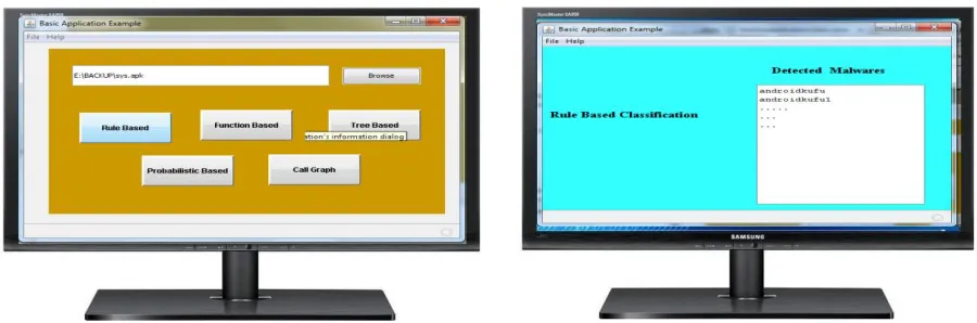 Fig. 3. Help page of malware detection system                     Fig. 4. Analysis process of malware detection system  