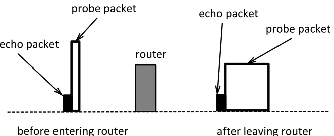 Figure 3-8. Gap builds up between two packets if the echo packet is followed by probe packet 