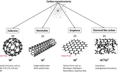 Figure 1. Several forms of carbon nanostructures. 