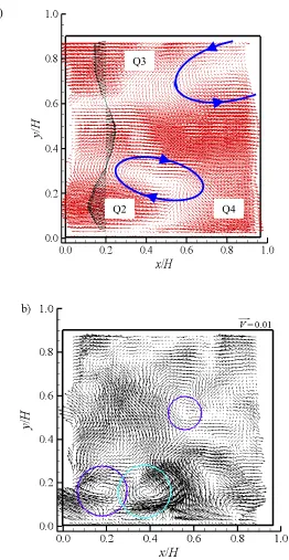 Figure 2.3: Examples of POD reconstructed velocity fields (a) using the first twelve POD 