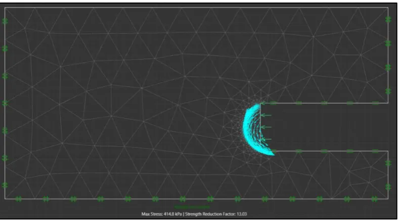 Figure 4.16: Displacement vector field.  PR = -1.5, DR = 2, SR = 1.50. 