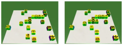 Figure 1:Visualisation of command “MoveNvidia block to the left of HP block” in our world.