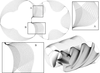 Figure 6 Grid generated with background blocking in screw compressor rotor 