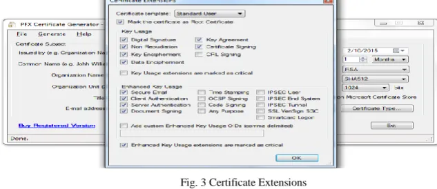 Fig. 3 Certificate Extensions 