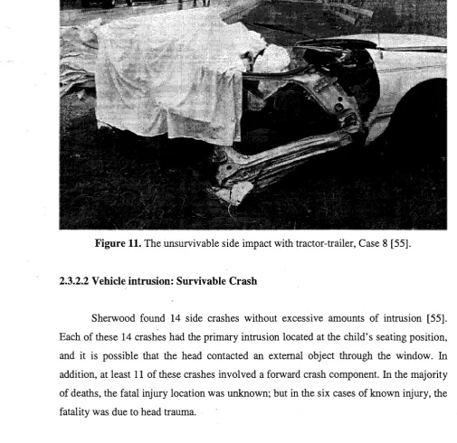 Figure 11. The unsurvivable side impact with tractor-trailer, Case 8 [55]. 