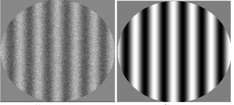 Figure 4. The noisy image (a) and denoised image using 2D FFT (b)  