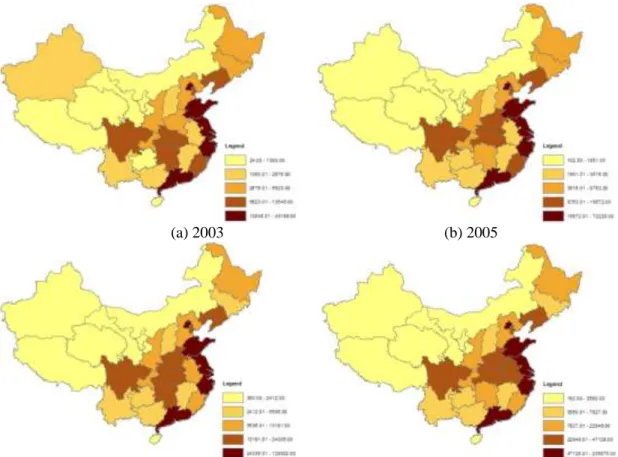 Figure 2: Geographic Distribution of Granted Patents in China, 2003-2010   (Source: website of SIPO, http://www.sipo.gov.cn/tjxx/) 