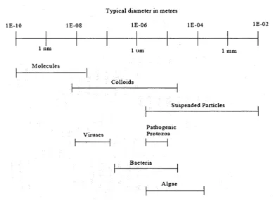 Figure 2-2: Particles size range (Binnie et. al, 2002) 
