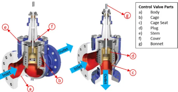 Figure 2. Basic control valve showing the cage used for the case study.