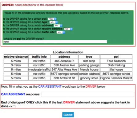 Figure 7: Car Assistant mode in the wizard-of-oz collection scheme