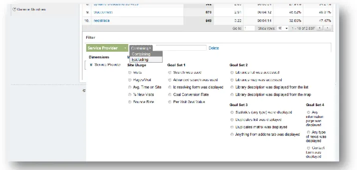 Figure 4-9 Advanced Filter for report tables 