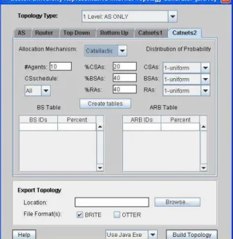 Figure 2.3: Automated scenario generator: Catnets2 parameter tab.