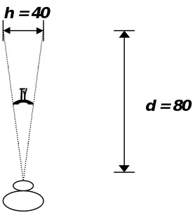 Figure 3.6: Calculation of Visual angle.