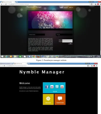 Figure 2: Pseudonym manager website 