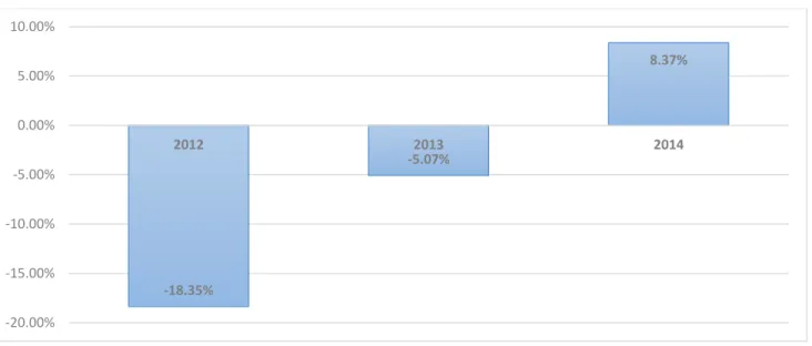 Figure 5. 2: Return on Equity for Air Namibia, 2012-2014