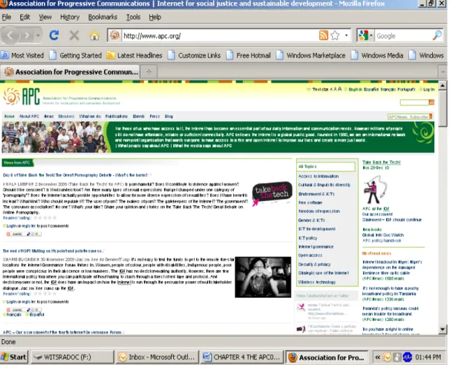Figure 4.2 APC website 