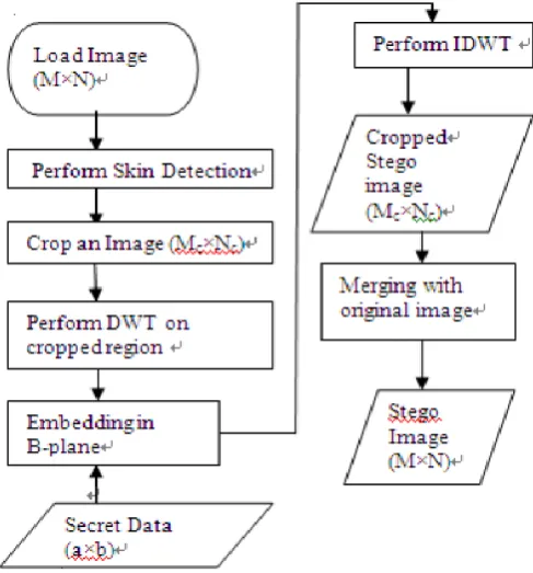 Fig. 3. Flowchart of With Cropping case of Embedding Process 