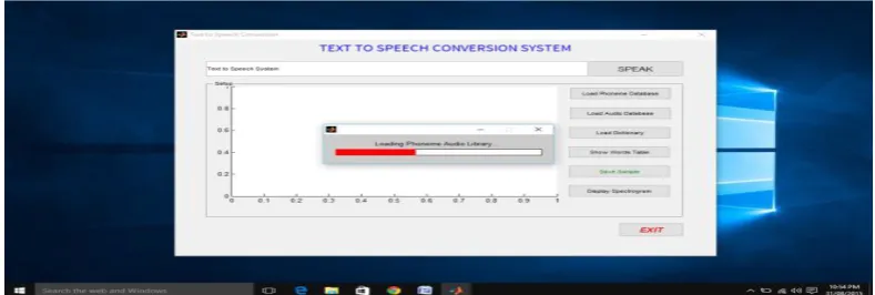 Figure 1: The Front Screen of the Text to Speech Conversion System Developed in MATLAB  