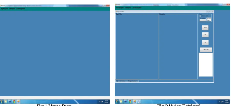 Fig 2.Video Retrieval Fig.2 gives video retrieval-User browse for a video. It gives binary images of frames from the video.