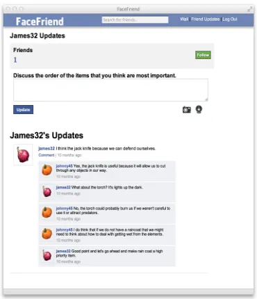 Figure 1: Example screenshot of the FaceFriend web-basedinterface used in the experiment