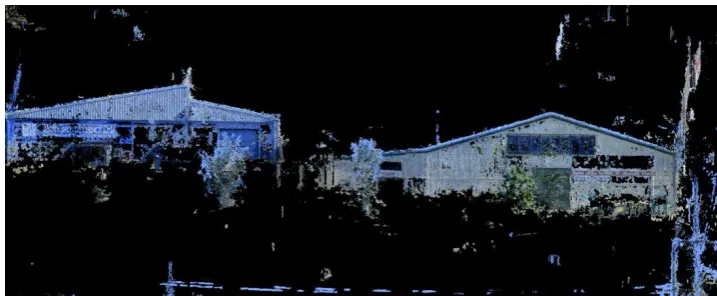 Figure 4.8. Point cloud representation of the bridge in the centre of the site  