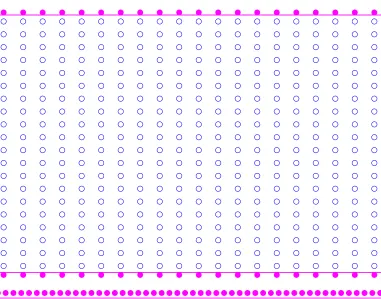 Figure 1: A DPD system and its initial conﬁguration: ﬂuid modelled by blue particles andsolid walls modelled by magenta particles.