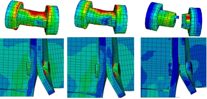 Fig. 11 Fracture of bolts at the lower row 