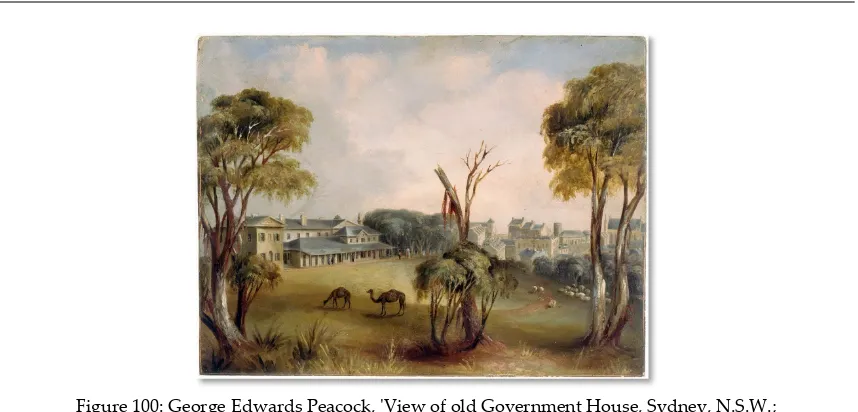 Figure 100: George Edwards Peacock, 'View of old Government House, Sydney, N.S.W.; 